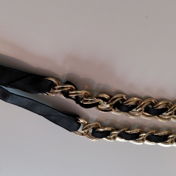 Banana Republic belt gold metal black ribbon - Picture 5 of 6